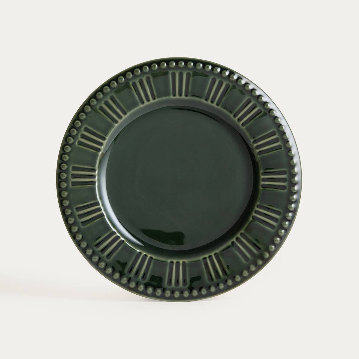 Assiette plate en grès vert – 27 cm