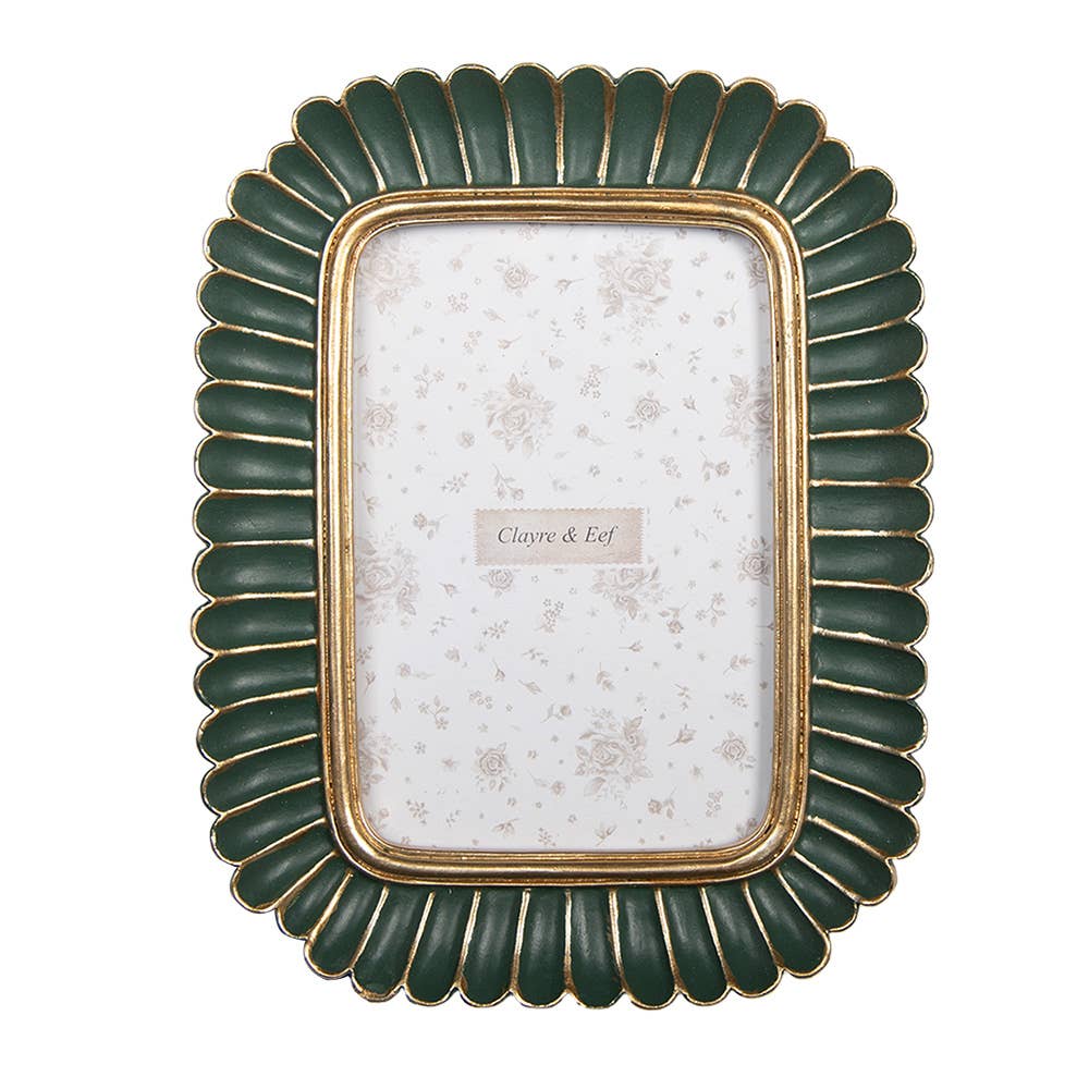 Cadre photo Art déco vert en résine 10 × 15 cm