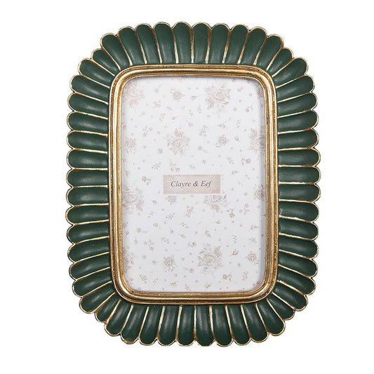Cadre photo Art déco vert en résine 10 × 15 cm