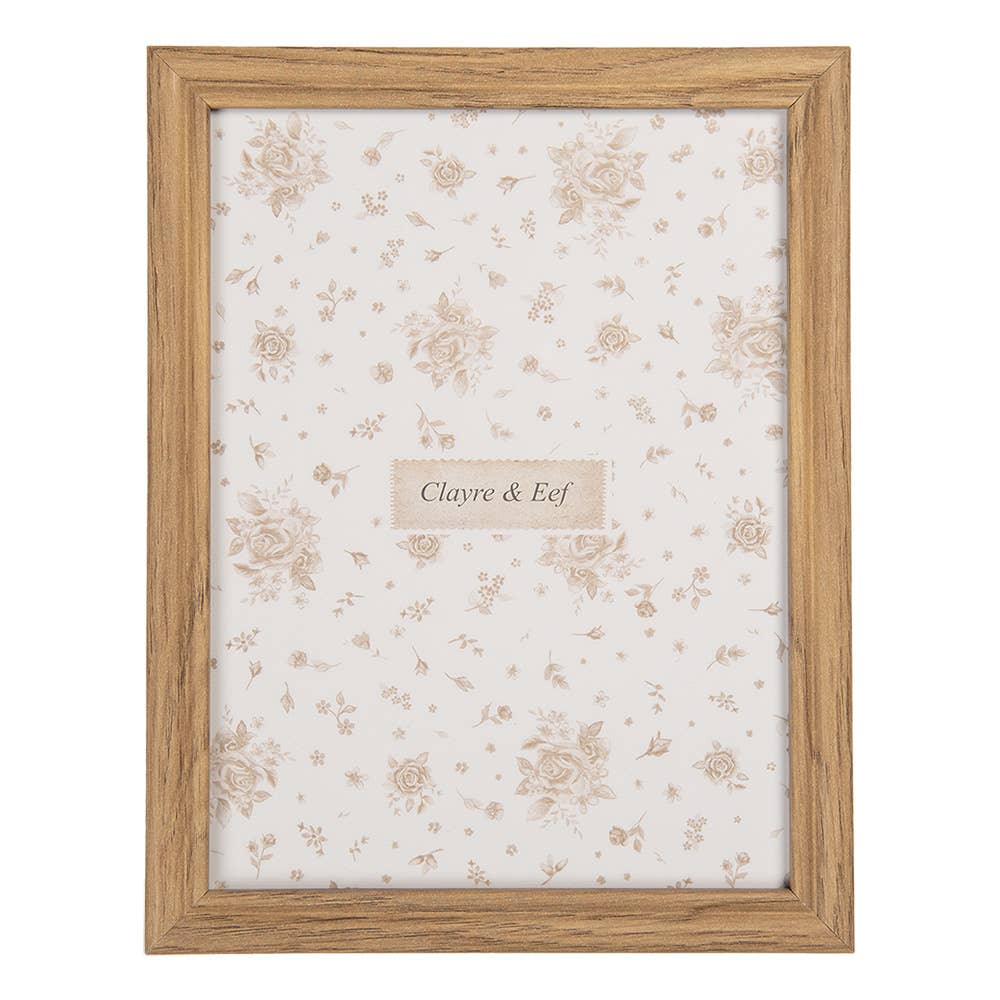 Cadre photo en bois brut mouluré 13 × 18 cm, au style campagne et naturel.