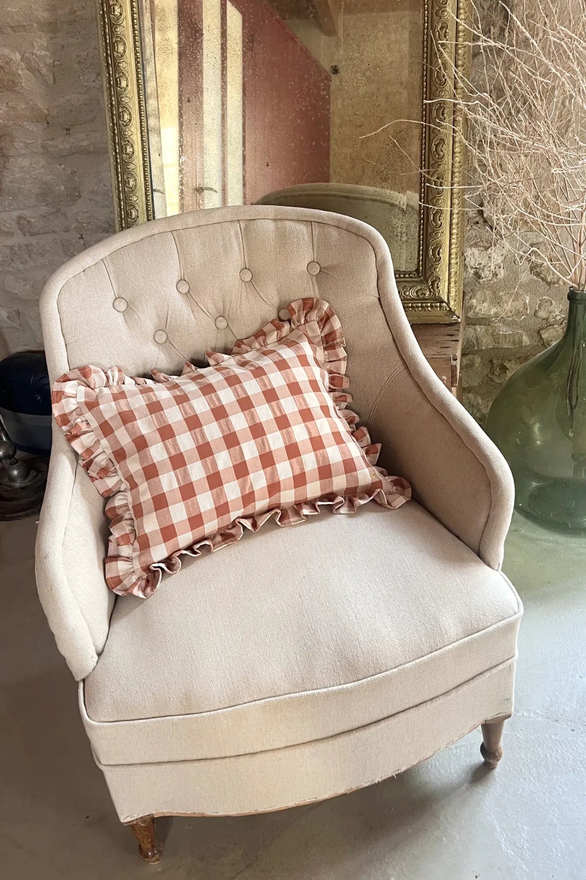 Coussin vichy cœur – 4 coloris