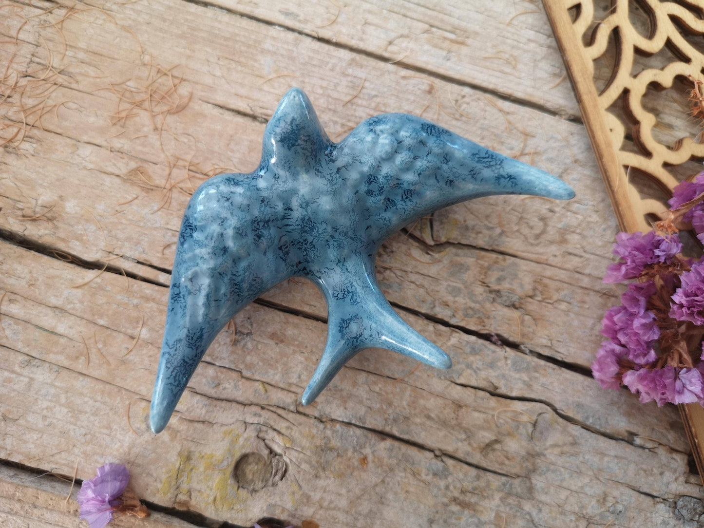 Lot de 3 hirondelles en céramique bleue Oriente portugaises