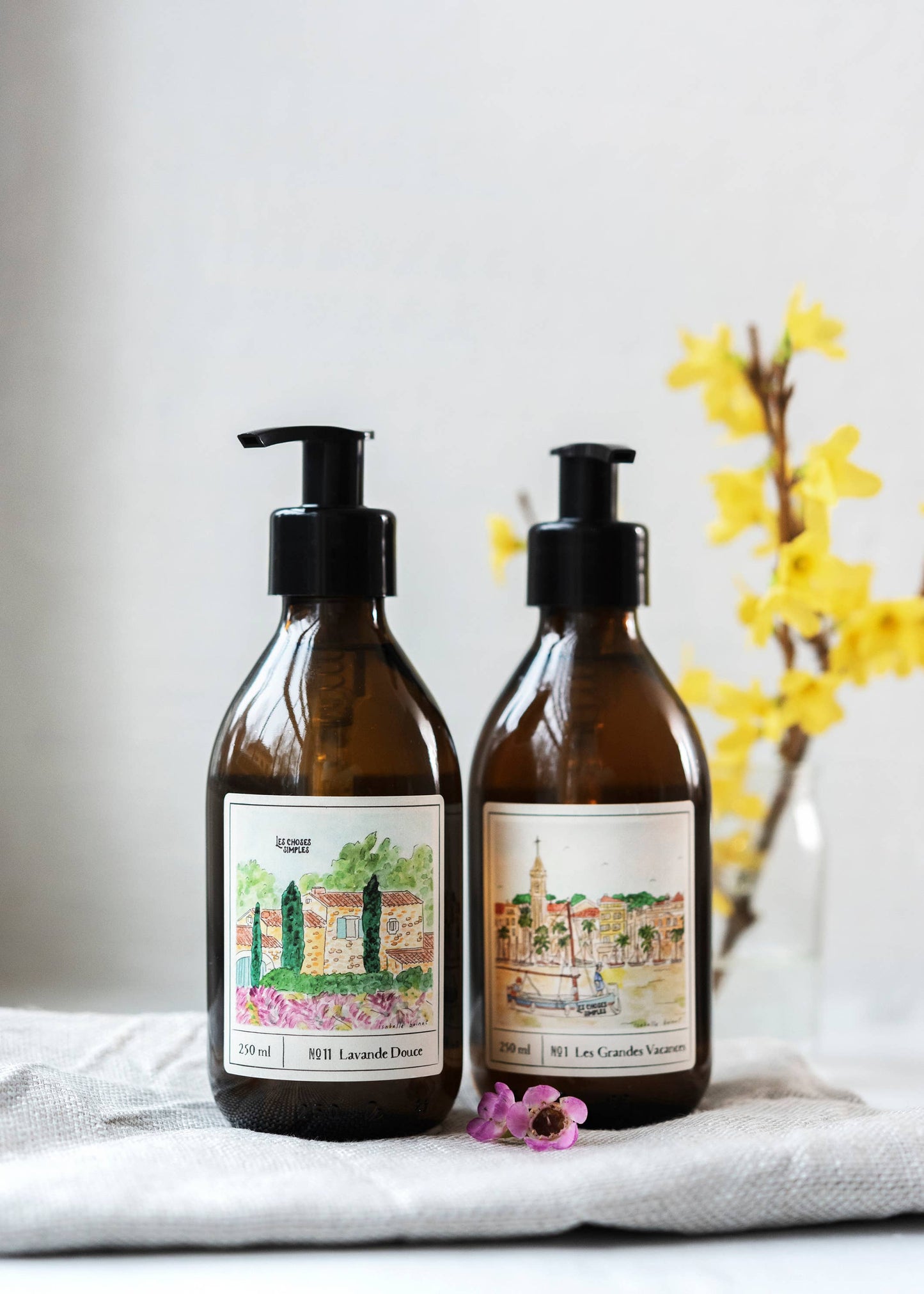 Savon pour les mains et le corps « La Mer » Ambre (250 ml, bouteille en verre)