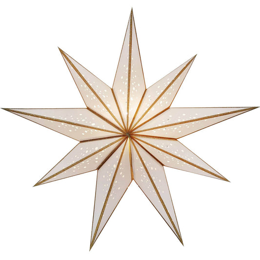 Étoile lumineuse blanche avec paillettes dorées Ø 60 cm