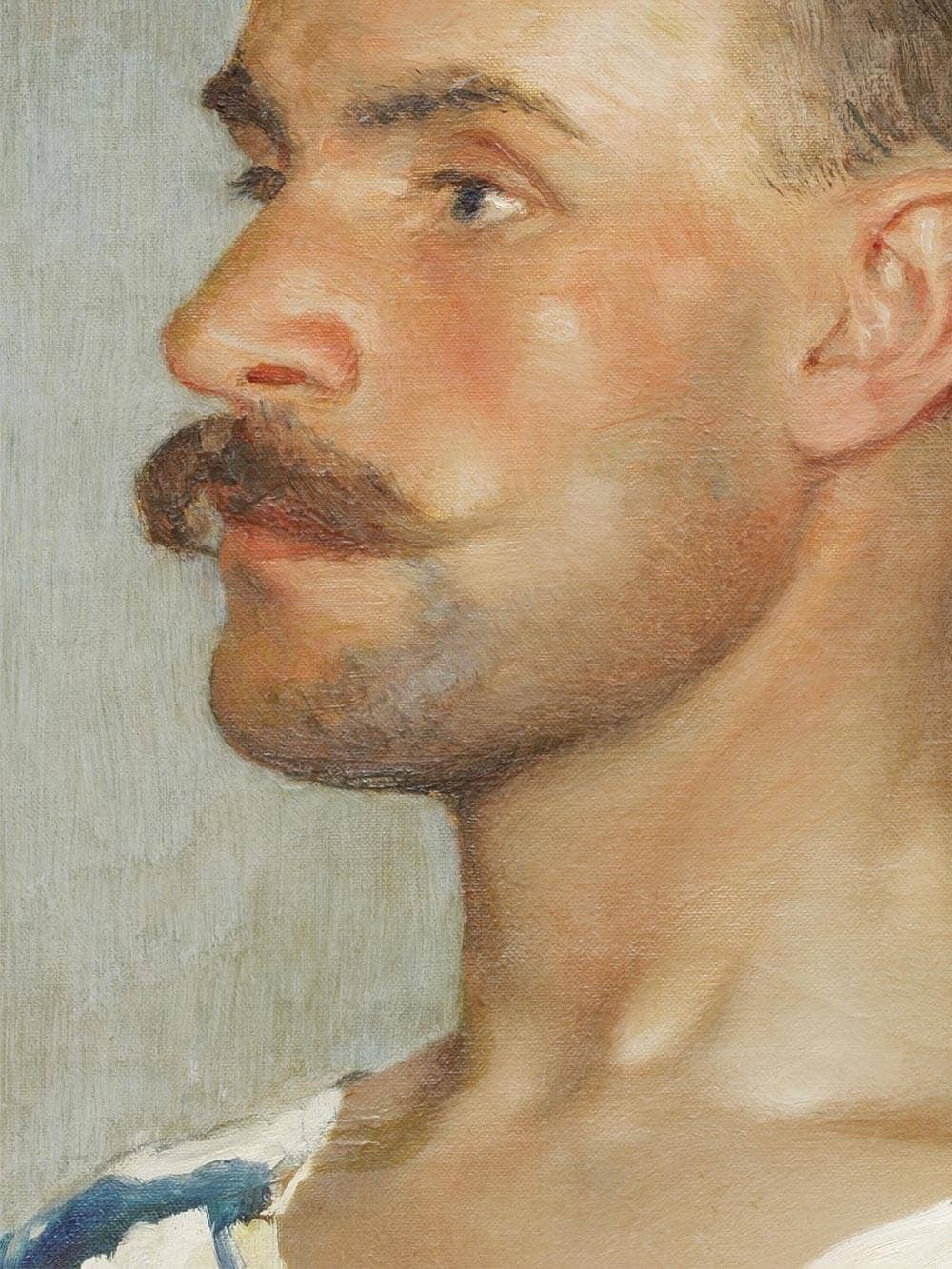 Détail du papier mat premium 30×40 cm de la reproduction d’art Étude de la tête d’un gondolier de Dominik Skutecký.