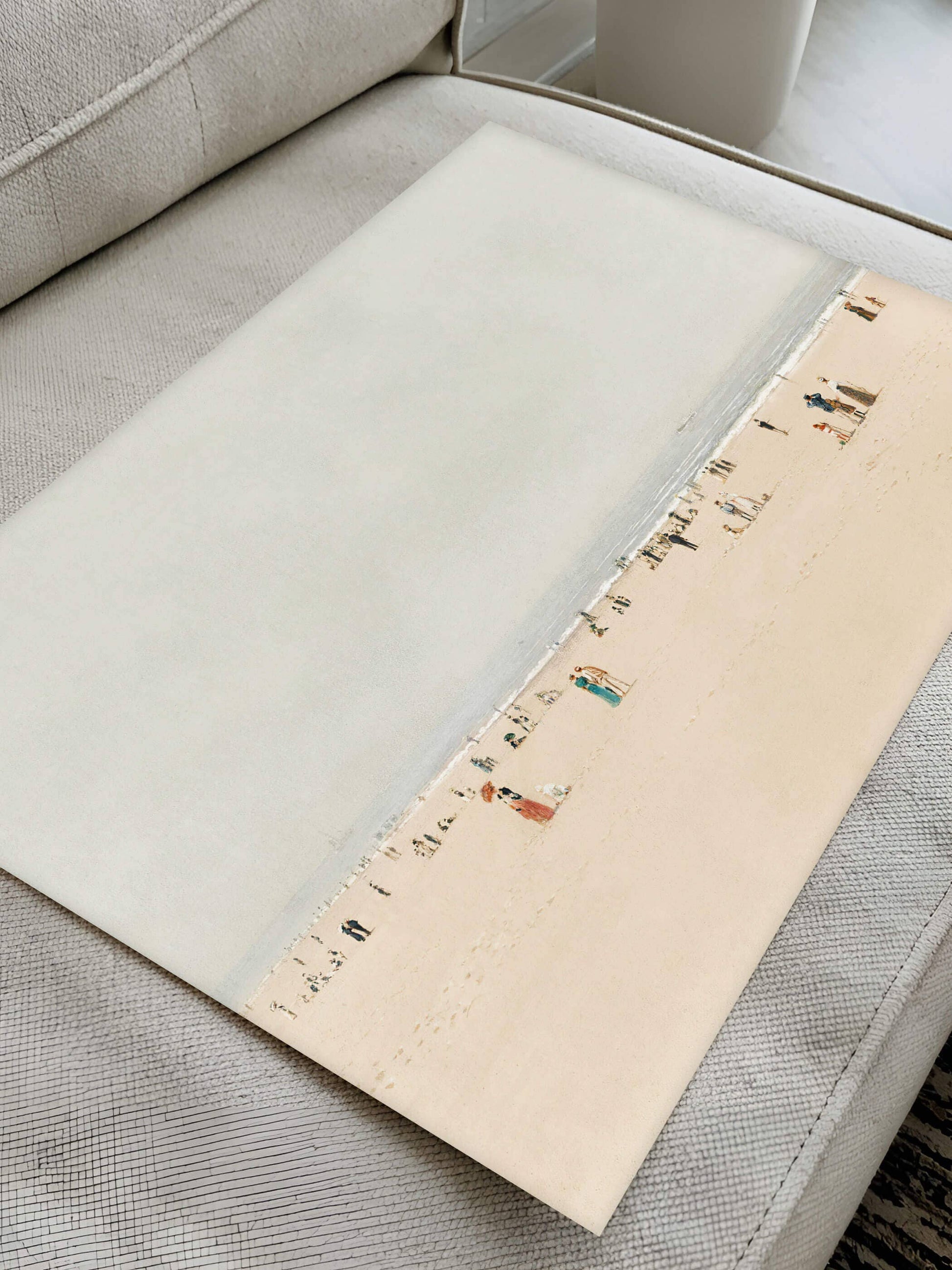 Détail du papier mat premium 30×40 cm de la reproduction d’art Plage au couchant de John Atkinson Grimshaw.