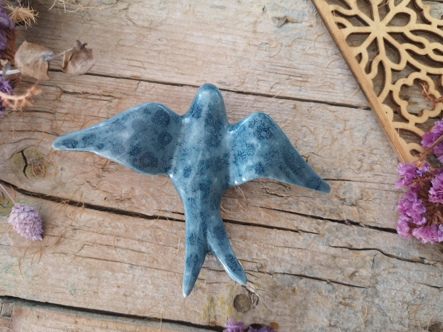 Lot de 3 hirondelles en céramique bleue Oriente portugaises