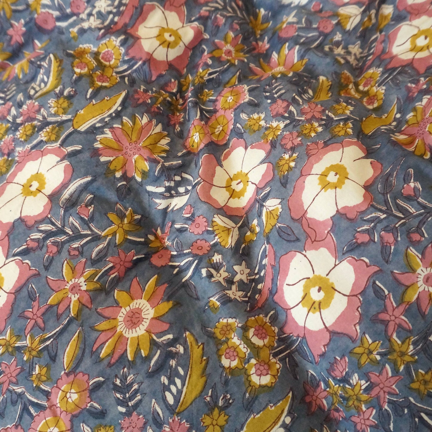 Jeté de lit violet block print reversible
