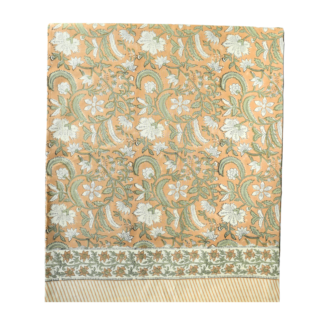Nappe XL Gulshan en coton imprimée à la main 240x270 cm