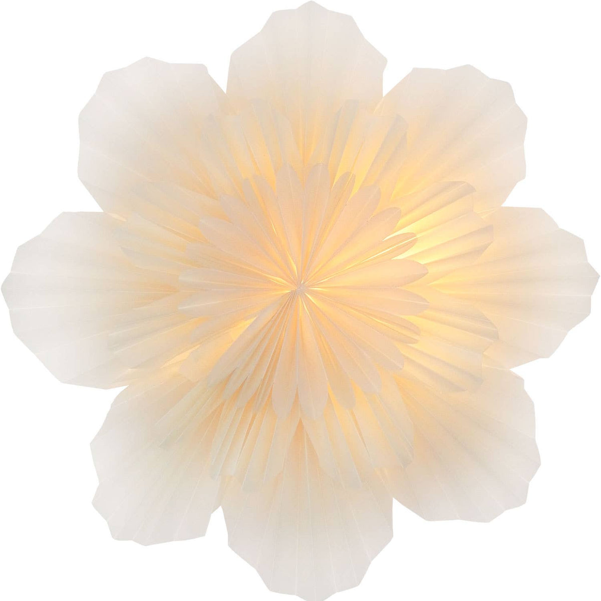 fleur en papier pour lampe ou à suspendre sur fond blanc