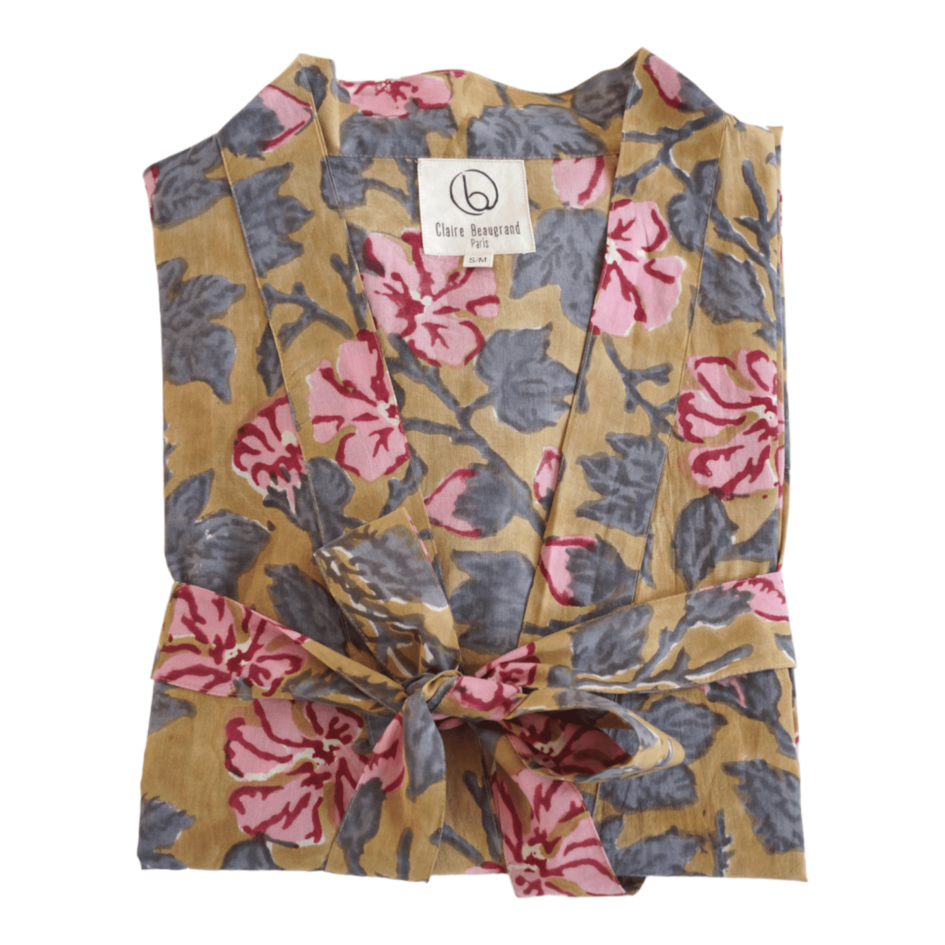 Kimono en Coton Block Print & Mulepose - Madame Beaumont