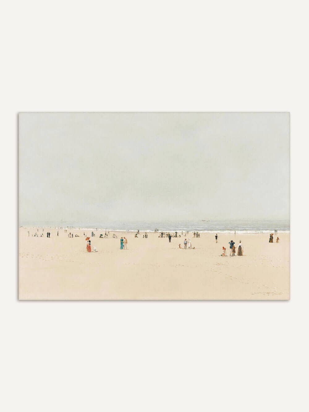 Reproduction d’art Plage au couchant (1902) de John Atkinson Grimshaw, scène paisible de plage et ciel pastel.