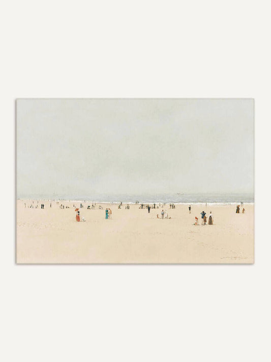 Reproduction d’art Plage au couchant (1902) de John Atkinson Grimshaw, scène paisible de plage et ciel pastel.