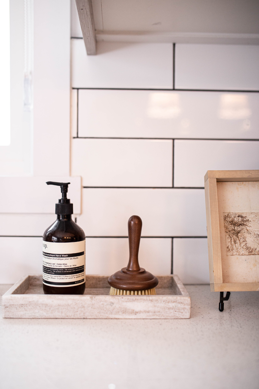 Plateau en pierre naturelle taillée à la main pour cuisine ou salle de bain