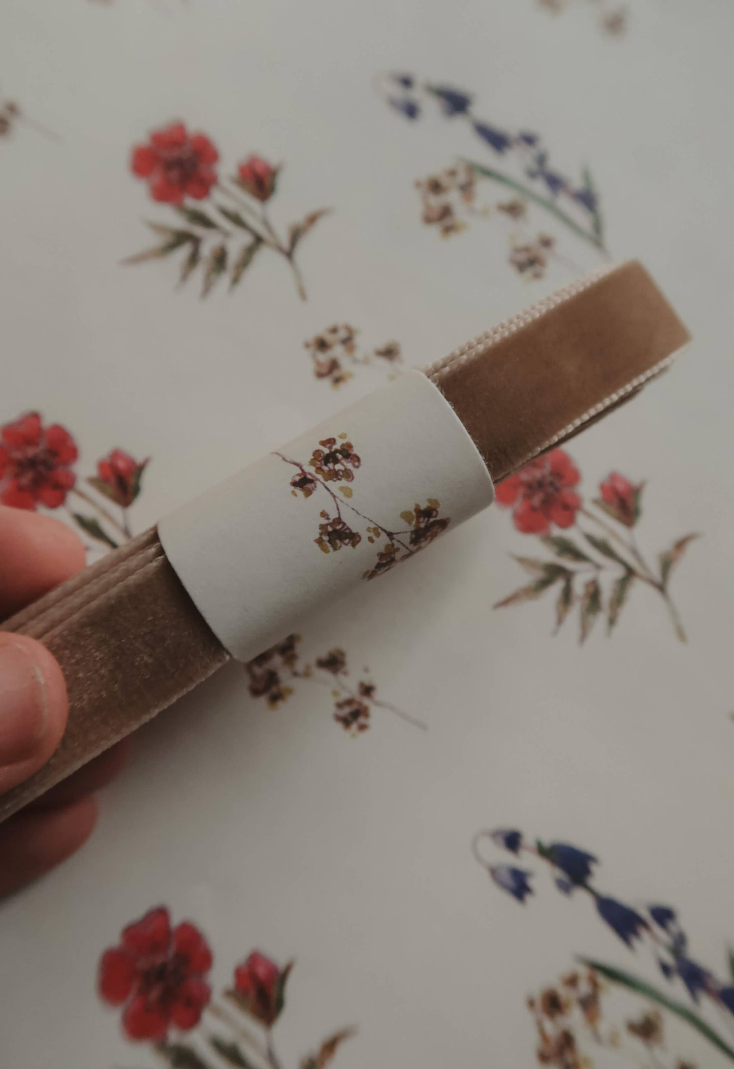 ruban en velours brun clair 2,5 m pour emballage cadeau