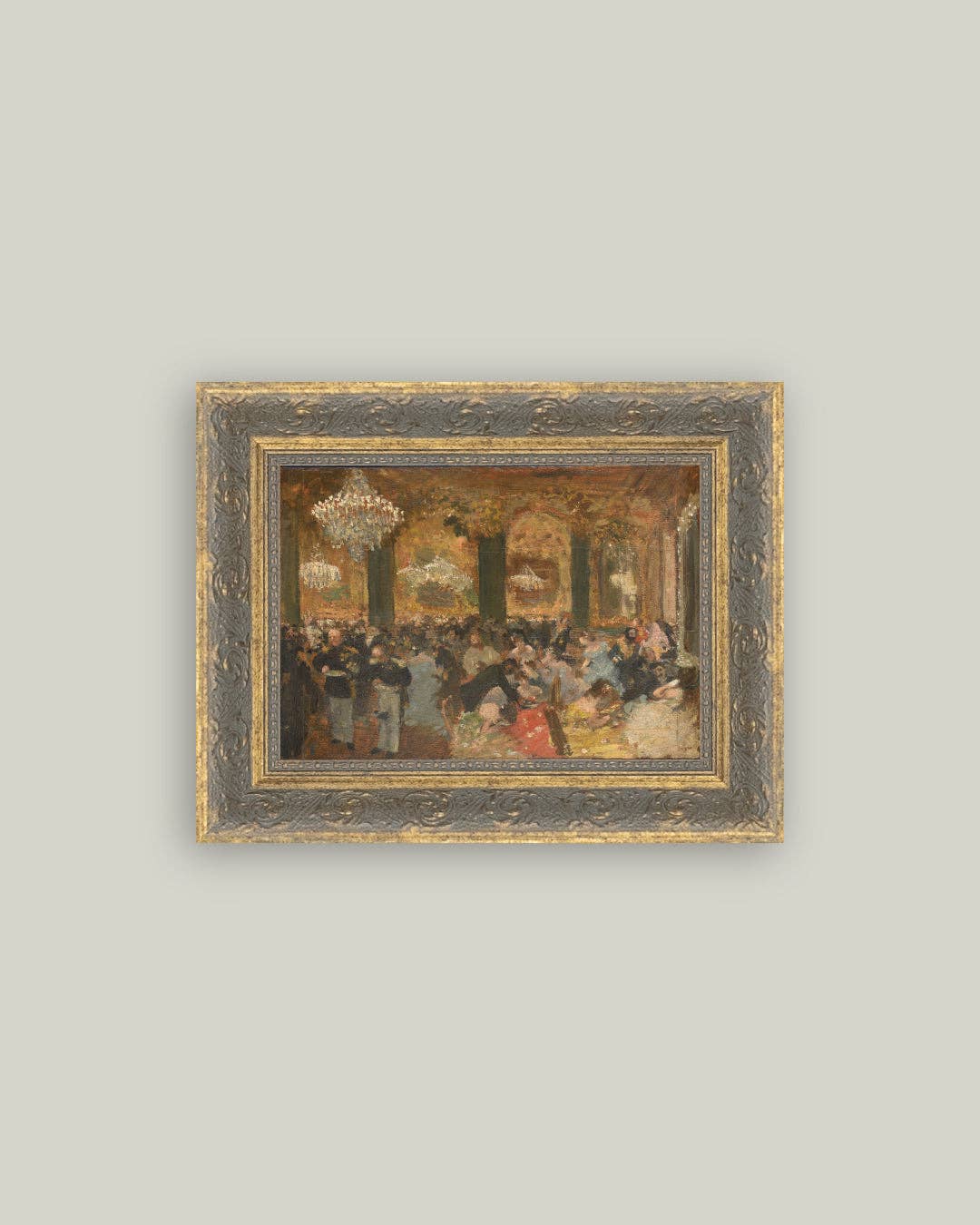 Petite reproduction d’art d’après Edgar Degas (1875), toile encadrée format 17,8×12,7 cm, finition mate et raffinée.