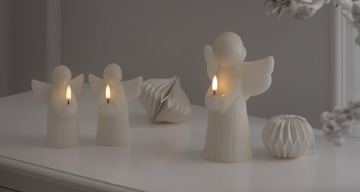 Lot de deux bougies led Anges