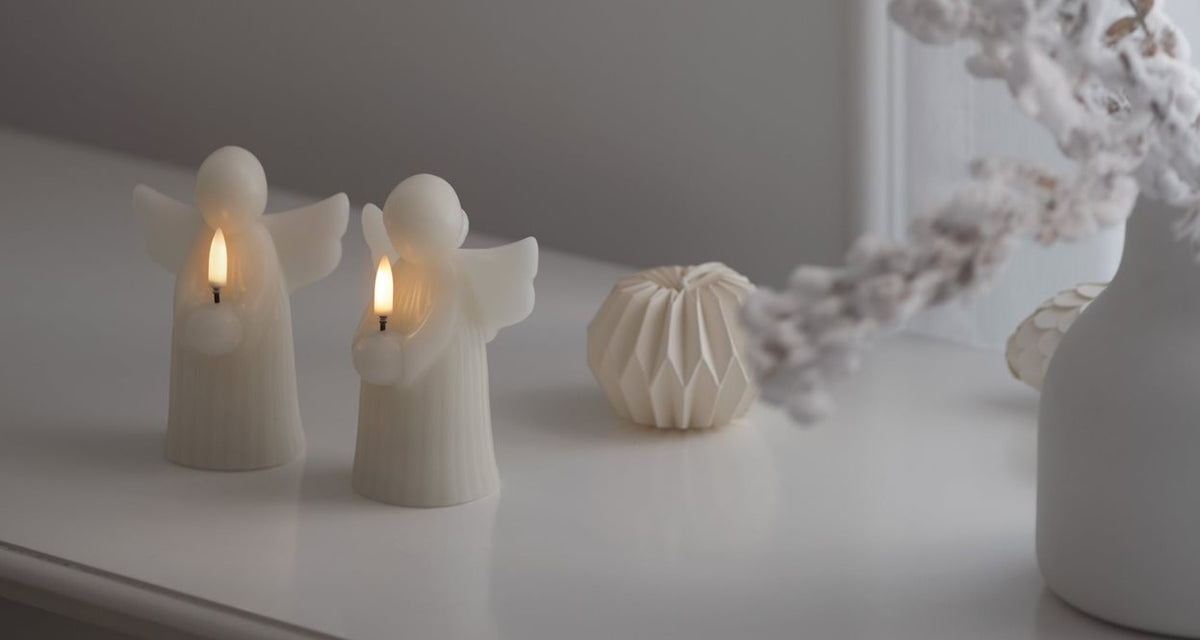 Lot de deux bougies led Anges